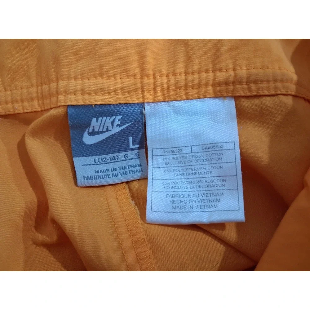 Nike Womens Orange Cargo Capri Pants Size L Cropped Hiking Utility Toggles